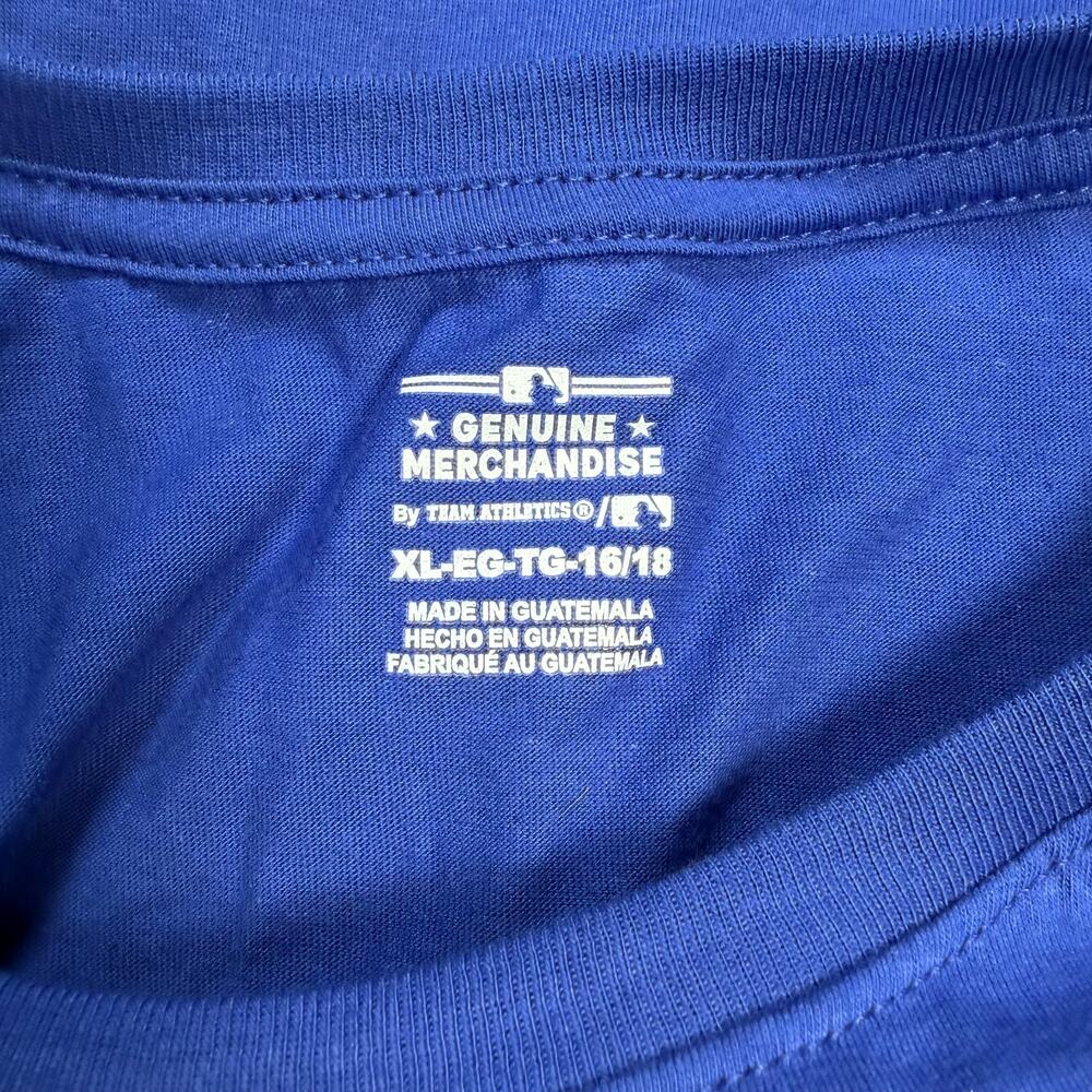 Texas Rangers Shirt Boys XL 16/18 Blue Short Sleeve MLB Genuine Merch NWT - Picture 3 of 7